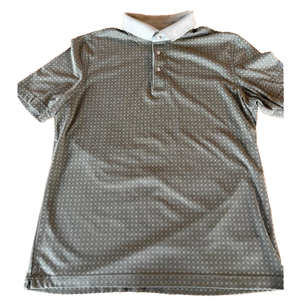 UNTUCKit Men’s Sawyer Polo Shirt Short Sleeve Size Medium Green Print Design